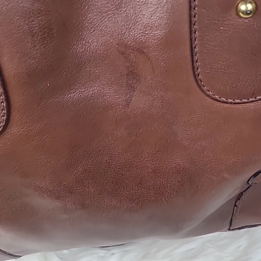 Banana Republic Purse Brown Leather Designer Handbags Double Shoulder Strap Fall - Picture 4 of 7